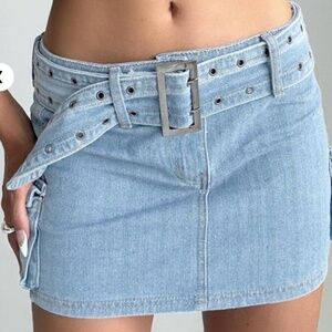 Princess Polly Iconic Cargo Mini Skirt | Denim | Size 10